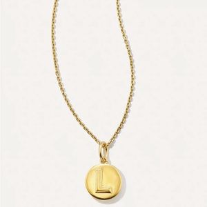 KENDRA SCOTT Letter L Coin Pendant Necklace in 18k Gold Vermeil - NWT